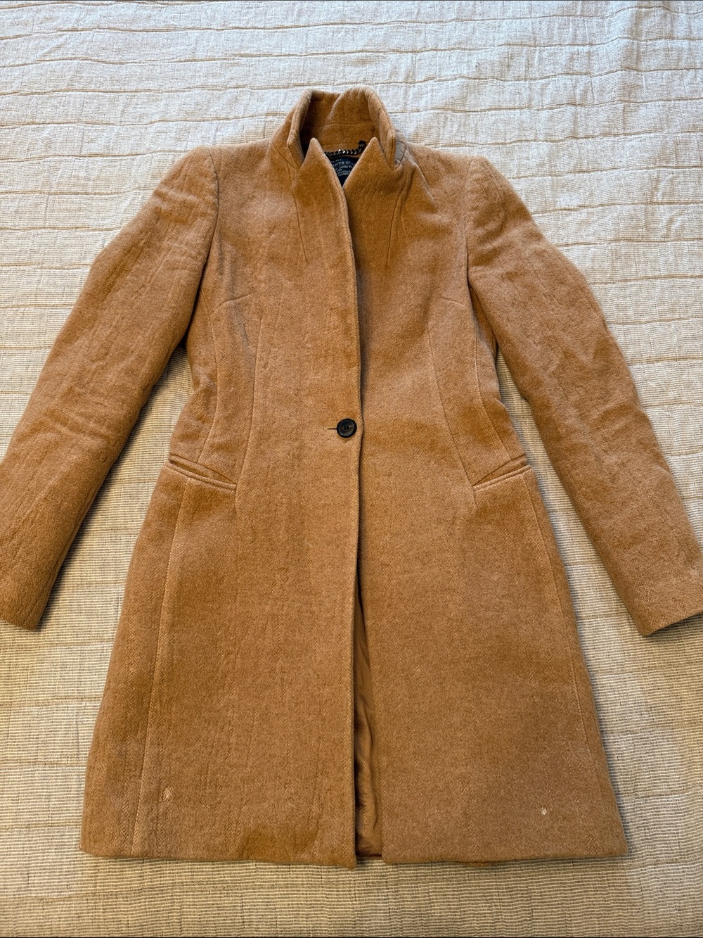 All Saints Camel Wool Coat
